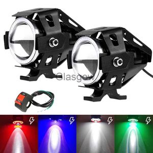Motorcycle Lighting Additional Motorcycle Led Fog Lights Spotlights Flasher Auxiliary Headlight For Electric Motorcycle Lamp U7 Moto Angel Eyes Lens x0728