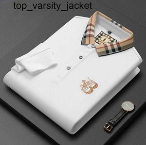 Yeni toptan 2023 Sonbahar Kış Erkekler Polos% 100 Pamuk Polo Gömlek Uzun Kollu İşlemeli Erkek İş İş Gündelik Lapel Fashion Marka Tişörtleri Polo