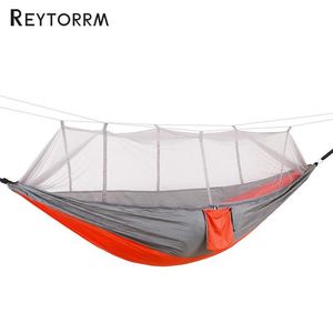 Indoor Outdoor Durable Hammock Couple Survival Travel Camping Hamak For 1-2Person Backpacking Garden Hanging Anti-Mosquito Hamac205a