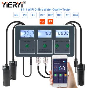 PH Meters Yieryi WiFi Tuya Smart PH ORP TDS EC SALT S. G TEMP CF Monitor Meter Online Aquarium Water Quality Tester Data Logger Controller 230728