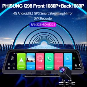 1PCS 10INCH 4G ПРИВОДНЫЙ Рекордер Видео задний задняя камера Зеркальный автомобиль DVR Android 8 1 GPS регистратор Wi -Fi 2 32G FHD 1080P196Y