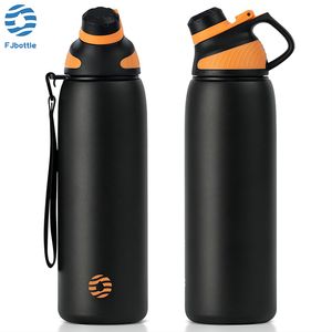 Tumblers FEIJIAN T With Magnetic Lid Outdoor Sport Water Bottle Stainless Steel bottle 1000ml 230727