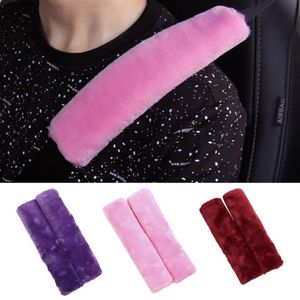 Peices Yumuşak Peluş Emniyet Kemeri Kapağı Omuz Pad Strap Kılıfı Konforlu Sürüş Araba Emniyet Belgelemesi Güvenlik Kemerleri Accessories315E