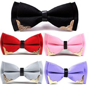 Yeni Bow Tie Mens Polyester Ayarlanabilir Bowtie Katı Zihinsel Dekorasyonlu Boyun Giyim Ticari Kelebek Yetişkin Bowknot 2pcs Lot322D