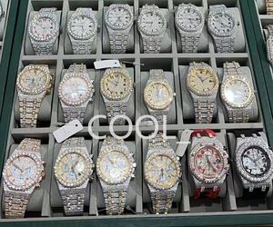 Роскошные мужские часы для мужчин дизайнерские движения смотрят высококачественные бриллианты moissanite watch