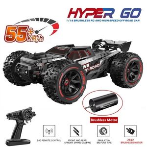 Elektrikli RC Araç Mjx Hyper Go 14210 1 14 4WD Fırçasız RC 55km H Yüksek Hızlı Drift Canavar Kamyonu 2.4G Uzaktan Kontrol Elektrik Oyuncakları 230727