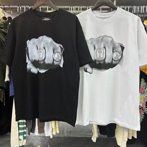 2023 Erkek Trapstar T Shirt Nakış Kısa Kollu Kıyafet Şönil Terzini Siyah Pamuk Londra Sokak Giyim Üst Tees Siyah Beyaz