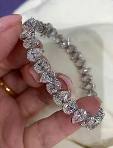 Роскошный дизайнерский браслет Crystal S925 Серебряный серебряный цирконий хрустальный браслет маленькие свежие женские ювелирные изделия из бриллиантовых украшений