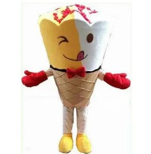 Trajes de mascote de sorvete sundae roupa de personagem de desenho animado roupa de festa ao ar livre de natal tamanho adulto roupas de publicidade promocional