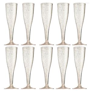 Tek kullanımlık fincan pipetler içecek kokteylleri 10pcs fincan gümüş parti doğum günü mutfak kırmızı gözlük şarap düğün altın 135ml şampanya kadehi