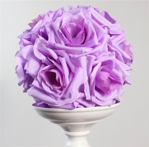 Dekoratif Çiçekler Spr Mor 15cm 20pcs Pomander Gül Top Düğün Öpüşme Çiçek Partisi/Ev Dekorasyonu