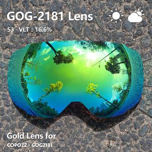 Ski Goggles COPOZZ Magnetic Lenses for GOG 2181 Lens Anti fog UV400 Spherical Snow Glasses Snowboard Goggles Lens Only 230729