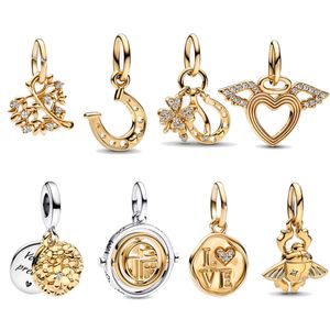 Розовое золото любовное струна Charmspantend Day's Designer Gift Diy Diy Fit Bracelet Pandora для женского ожерелья высококачественная украшения оптом