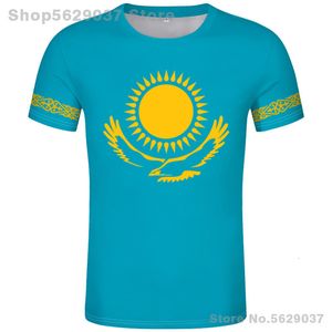 Erkek Tişörtleri Kazakistan Tişört Diy Diy Ücretsiz Özel Yapım İsim Kaz T-Shirt Nation Flag Rusya Kazak Ülke Koleji Baskı Kıyafetleri 230728
