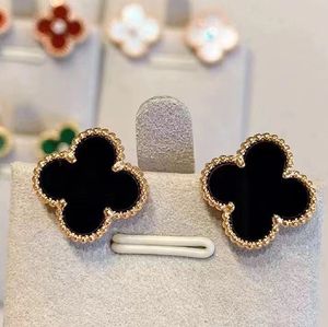 18k gold plated earrings designer for women Clover Charm Earrings Studs Designer 4 leaf Stud Earring Stainless Steel Gold luxury lover Studs set gift earrings