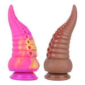 Dildos/dongs yetişkin silikon seks oyuncakları kadınlar için anal fiş özel şekilli süper büyük sahte didlo bdsm çift popo fişleri ahtapot bıyık 230728