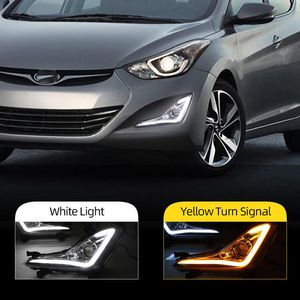 2pcs для Hyundai Elantra Avante 2014 2015 Светодиодный DRL DRL Daytime Hunlight Light Light Light Light Lamp Rame Fog Light299y