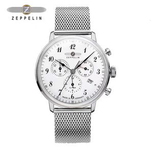 Нарученные часы Zeppelin Watch Mens German Men Watch Hronograph Quartz Simple Business Casual Band Band