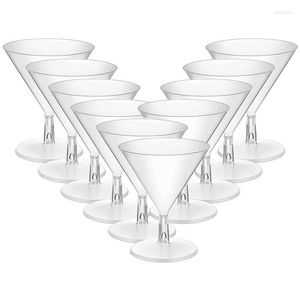 Tek kullanımlık fincan pipetler plastik fincan içme gözlükleri martini 10pcs şarap bar kokteyl wineglas şampanya parti