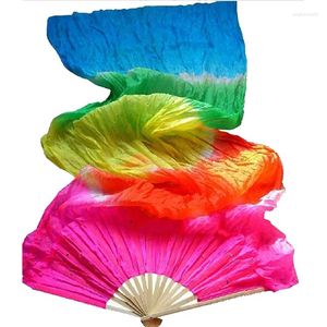 Sahne Giyim 1.8m çok renkli el yapımı göbek dansı dansı ipek bambu uzun fan perdeleri