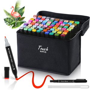 Dual Tip Alcohol Markers Set with Large Ink Reservoir, Seamless Blending, Quick-Dry, Non-Fade, Includes Carry Case for Adult Artists & Kids Crafting