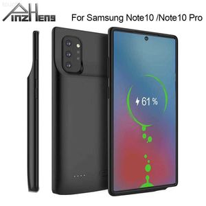 Банки питания мобильного телефона Pinzheng 6000mah Case Backget Chare для Samsung Note 10 Pro Case 5000mah для Samsung Note 10 Portable Power Bank Case L230728