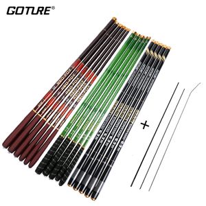 Tekne Fishing Rods Goture karbon fiber teleskopik çubuk ultralight akarsu el kutup besleyici Tenkara 3072m vara de pesca 230729