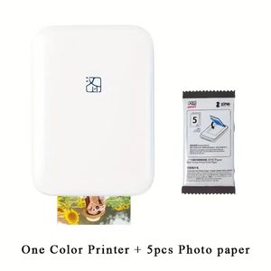 Mini impressora colorida portátil - impressora fotográfica Zink de 300DPI, 550mAh - perfeita para compartilhamento de fotos DIY!