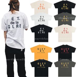 Moda Tasarımcı Erkek Tişört Basılı Mektup Deseni Kısa Kollu Gevşek Gevşek Kadın T-Shirt High Street Çift Kostüm Üst Boy S-XL