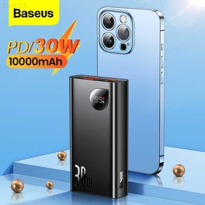 Банки питания сотового телефона Baseus PD 30W 10000MAH Power Bank Mini Portable Fast Зарядка Внешнее аккумуляторное зарядное устройство 10000 MAH PowerBank для iPhone Poverbank L230728