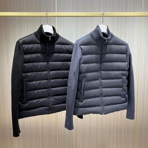 Tasarımcı Ceket Erkekleri Ceket Örme Kış Kış Patchwork Uzun Kollu Katı Sonbahar Giysiler Isıtıcı Moda Stand Yakası Dış Giyim Boyutu M-XXL Siyah Gri