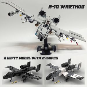 Blocks Fighter Moc Binası 10 Warthog Uçak Birleştirme DIY Eğitim Uçak Modeli Tuğla Toys Çocukları Noel Hediyesi 230731