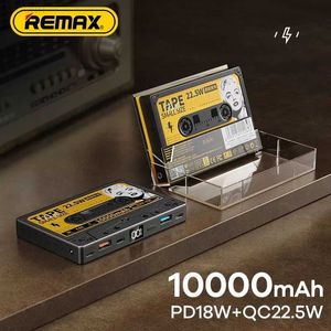 Банки питания сотового телефона Remax Mini Black Portable Battery Charger 10000 MAH 3.8 В 22,5 Вт быстрая мобильная зарядка банк Power L230731