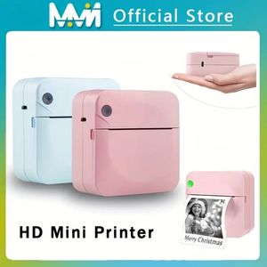 Mini impressora, impressora térmica de bolso BT, impressora de adesivos portátil sem tinta, compatível com IOS e Android, impressora fotográfica sem fio