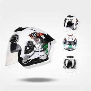 Jiekai Motosiklet Kaskı Yarım Kapak Erkek ve Kadın Yarışı Yarım Kask2198