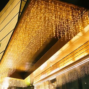 LED Curtain Light, Plug Powered Icicle String Light for outdoor Indoor Window Xmas Party Home Garden Decoration
