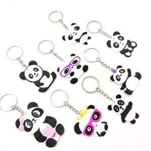 Parti Favor 8 Stil Panda Anahtar Kezleri Karikatür PVC Silikon Bagaj Kolye Çantası Dekorasyon Anahtarlama Yaratıcı Hediyeler Parti Malzemeleri Q370