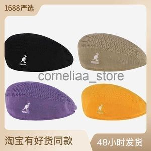 Beanie/Kafatası Kapakları Kanguru Hat Kangol Erkek ve Kadın Mesh Beret Korece Versiyon INS Örgü Kapağı J230731