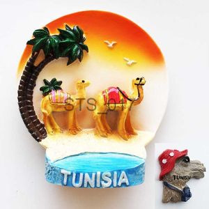 Buzdolabı mıknatısları Tunus Africa Buzdolabı Mıknatıslar 3D Deve Reçine Tunis Turizm Anıtı Elle boyanmış Dekoratif El Sanatları Mıknatısları Buzdolabı için X0731