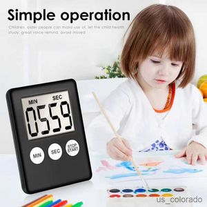 Timers Digital Kitchen Timer Cute Thin Magnetic Countdown Up Cooking Time Clock With Large Display Loud Alarm Strong Magne R230731