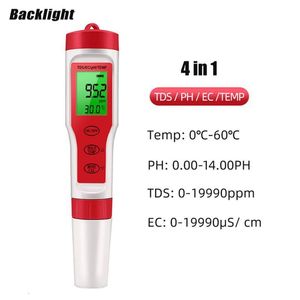 Medidores de PH 4 em 1 PH TDS EC Medidor de temperatura Tester PH Pocket Water Quality Testing para água potável Aquários hidropônicos 50% de desconto 230731