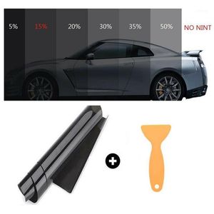 Araba Güneşlik% 20 VLT Black Pro Home Cam Pencere Tonu Tining Film Rulo Folyolar Anti UV Güneş Koruma Çıkartma Filmleri Scraper241T