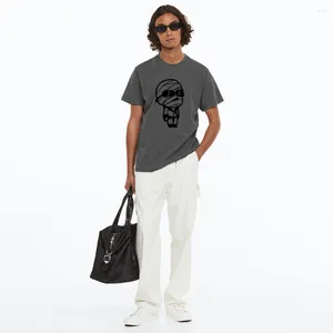 Erkek Tişörtleri Görünmez Adam Sokak Kıyafetleri 90'lar T-Shirt Erkekler Vintage Harajuku Gri Pullover Sweatshirt Büyük Pamuk Baskı Kısa Kollu