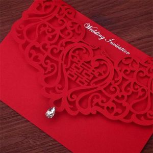 Винтажный китайский стиль Hollow Out свадебные приглашения Creative Brides Card