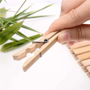 Fabrika Toptan Dekoratif Mini Ahşap Giysiler Asılı Peg Klipler Mini Craft Peg Clothespins Doğa Bambu Ahşap Peg JY31