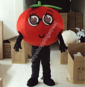 Производительность красные овощи помидоры талисмана костюм мультфильм тема мультфильма.