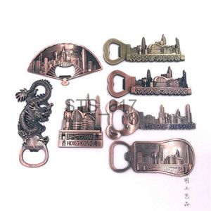 Buzdolabı Mıknatıslar Metal 3D Açıcı Yapım Buzdolabı Manyetik Hong Kong Özellikte Turist Hadi Tahminleri Bira Açıcı Buzdolabı Sticker X0731