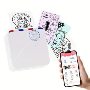 1pc Mini Impressora Portátil Impressora Térmica M02S: Sem Tinta, Bateria Recarregável 1000mAh, Impressão a Qualquer Hora, em Qualquer Lugar, Compatível com Sistemas IOS e Android