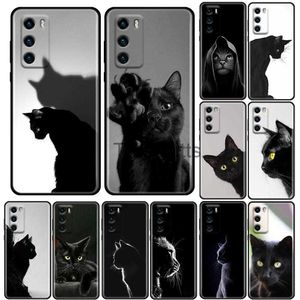 Handyhüllen Süße Katze Kätzchen Schwarze Augen Handyschale für Huawei P50 P50E P40 P30 P20 P10 Smart 2021 Pro Lite 5G Plus Soft Case Cover x0731