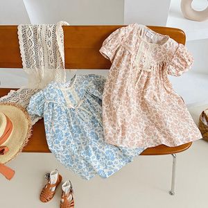 Mädchen Kleider Baby Kleidung Sommer Vestidos Kleine Mädchen Kurzarm Spitze Blumen Kleid Baumwolle Lose Nette Koreanische Kinder Prinzessin